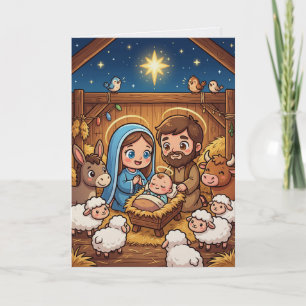 Estrella de Belén Tarjeta de Navidad Cute Nativida