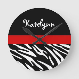 Estrella de cebra personalizada con reloj de pared