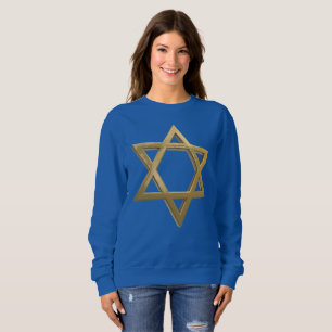 estrella de chanukkah de oro de sudadera de mujere