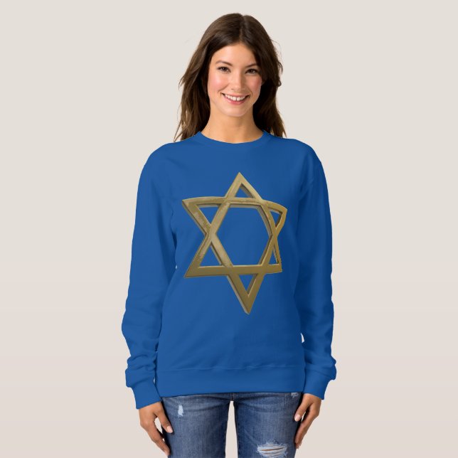 estrella de chanukkah de oro de sudadera de mujere (Anverso completo)
