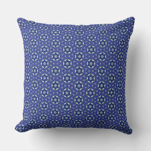 Estrella de copos de nieve azul tira almohada