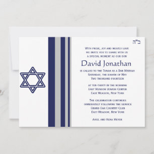 Estrella de David Bar Mitzvah Invitación