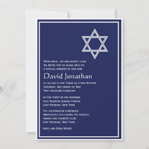 Estrella de David Bar Mitzvah Invitación Estrella