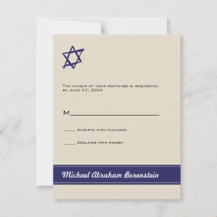 Estrella de David Bar Mitzvah Responder Invitación