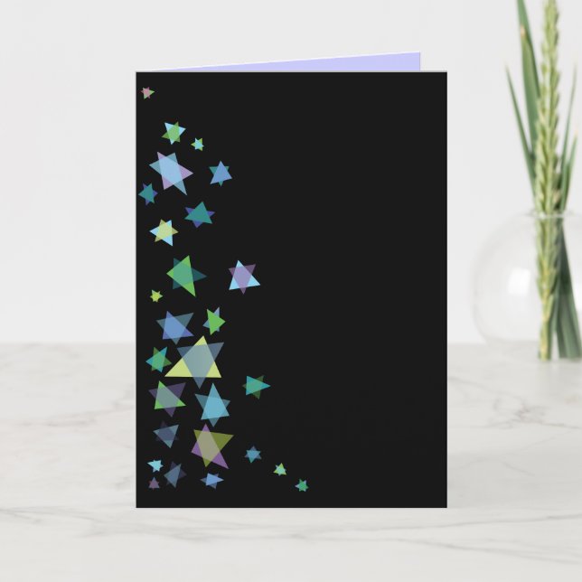 Estrella de David Invitación Negra Bar Mitzvah (Anverso)