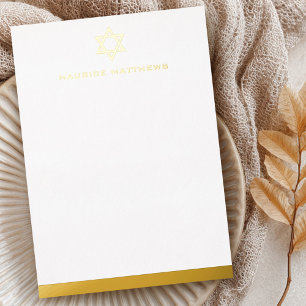 Estrella de David masculino nombre borde tarjeta d