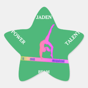 Estrella de gimnasia pegatinas personalizados.