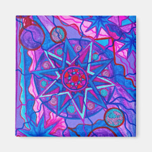 "Estrella de la alegría" imán cuadrado de 2