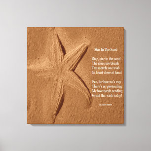 Estrella De La Impresión De Canvas En La Arena Por