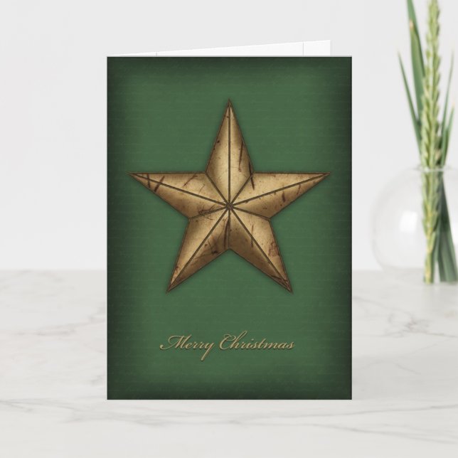Estrella De La Tarjeta De navidades En Verde (Anverso)