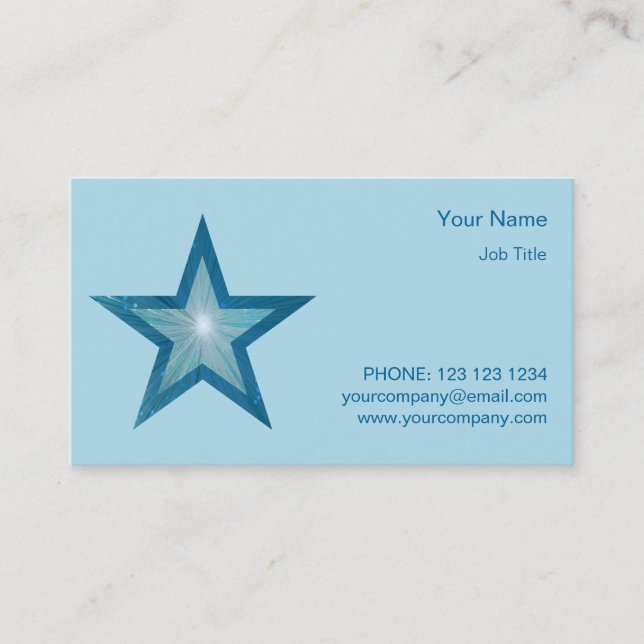 Estrella de la tarjeta de visita Blue Star estrell (Anverso)