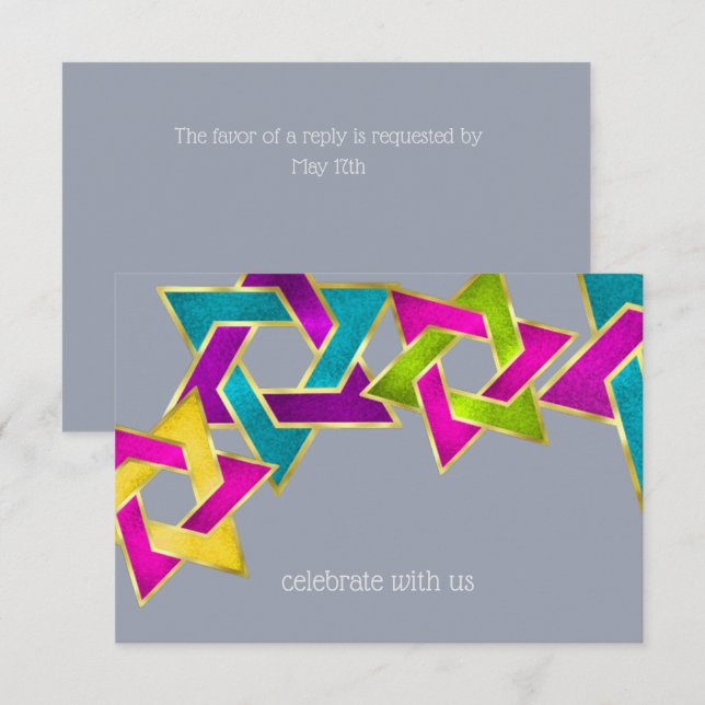 Estrella de la tarjeta RSVP de David de cualquier  (Anverso / Reverso)