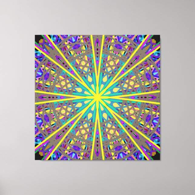 Estrella de lienzo Kaleidoscope, arte verde morado (Anverso)