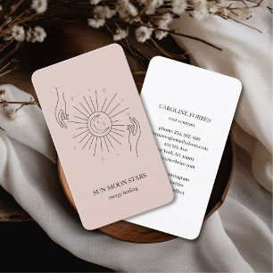 Estrella de luna de sol minimalista Tarjeta de vis
