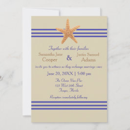 Estrella de Mar Beige Náutico - Invitación de Boda