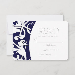 Estrella de Mar Blanca Marina Elegante Boda RSVP