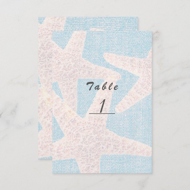 Estrella de mar blanca y número de mesa de playa c (Anverso / Reverso)