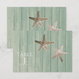 Estrella de Mar Dorada y Madera Número de Mesa de 