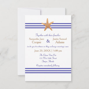 Estrella de Mar Náutica - Invitación de Boda 3x5