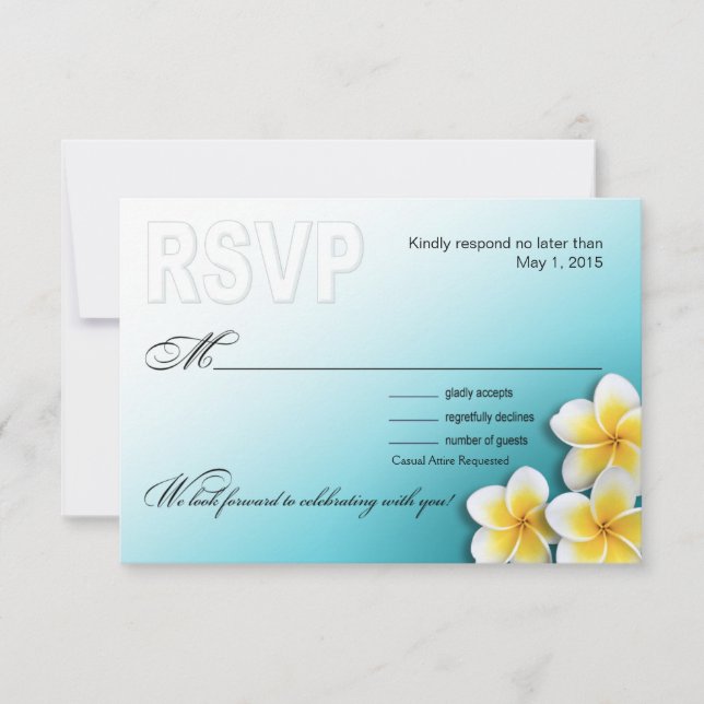 Estrella de Mar Plumeria Playa Tropical RSVP (Anverso)