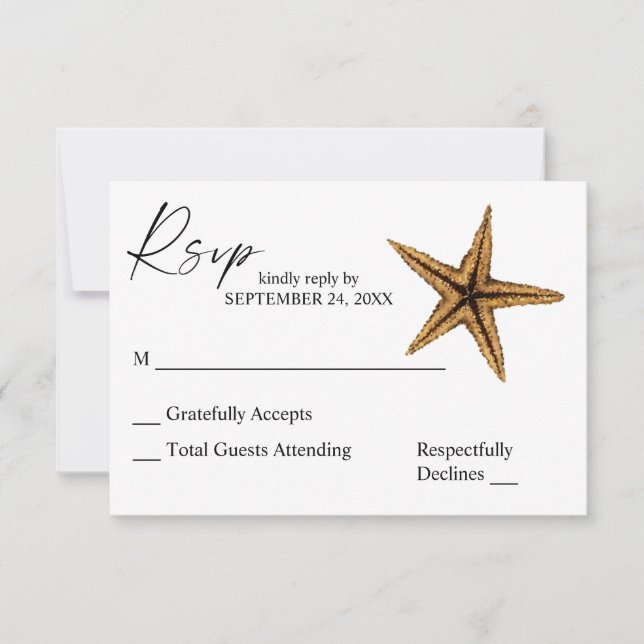 Estrella de Mar Tropical Hawaiana RSVP (Anverso)