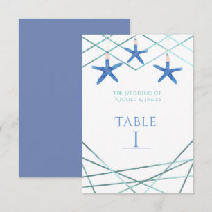 Estrella de mar y líneas modernas Número de mesa d
