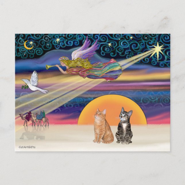 Estrella de Navidad - Gatos atigrados marrones y n (Anverso)