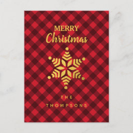 Estrella de nieve de búfalo negro y rojo navidad