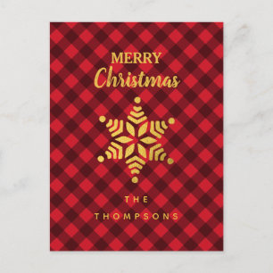 Estrella de nieve de búfalo negro y rojo navidad