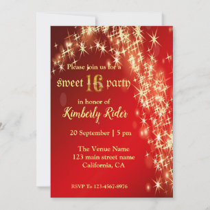 Estrella De Noche Estelar En Invitaciones De Cumpl