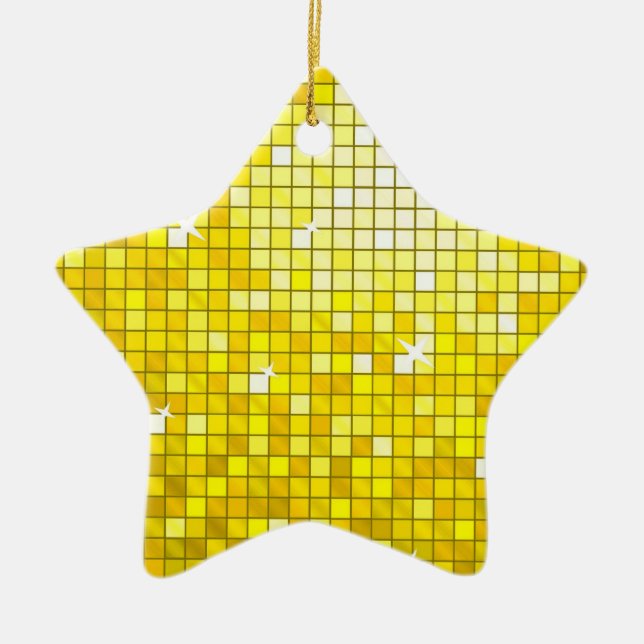 Estrella de ornamento amarillo Disco Tiles (Frente)