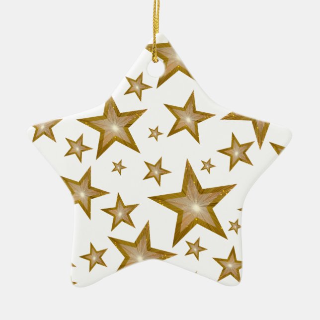 Estrella de ornamento Gold Stars blanco (Frente)