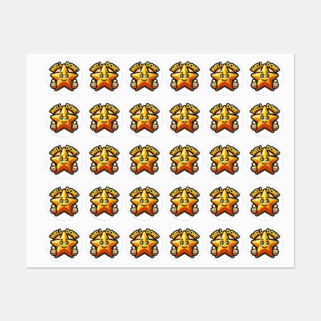 Estrella de Oro de Aliento - ¡Bien hecho! Etiqueta (Hoja)