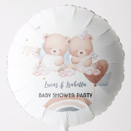 Estrella de oso gemelo lindo globo fiesta de ducha