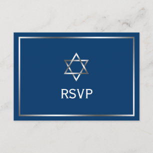 Estrella de plata azul de David Bar Mitzvah RSVP