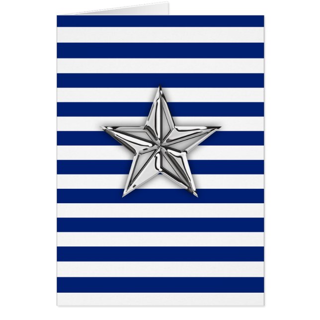 Estrella de plata náutica a rayas (Frente)