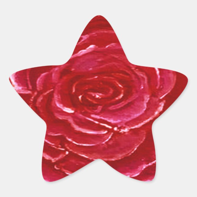 Estrella de Rosa Pegatina (Anverso)