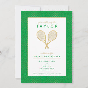 Estrella de tenis Moda Oro e invitación al partido