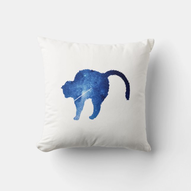 Estrella de tiro azul estrellada gato almohada de  (Anverso)