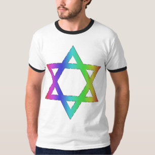 Estrella del arco iris de la camiseta de David