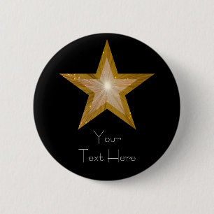 Estrella del "oro" negro del botón de "su texto"
