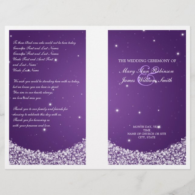 Estrella del programa de bodas Sparkle Purple (Anverso)