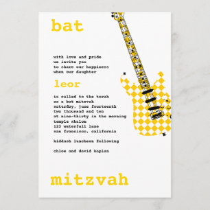 Estrella del rock de la invitación de Mitzvah del