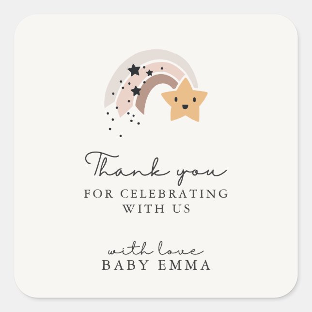 Estrella del tiroteo sonriente Gracias Pegatina (Anverso)