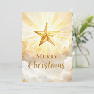 Estrella dorada de Belén Feliz Navidad Tarjeta de