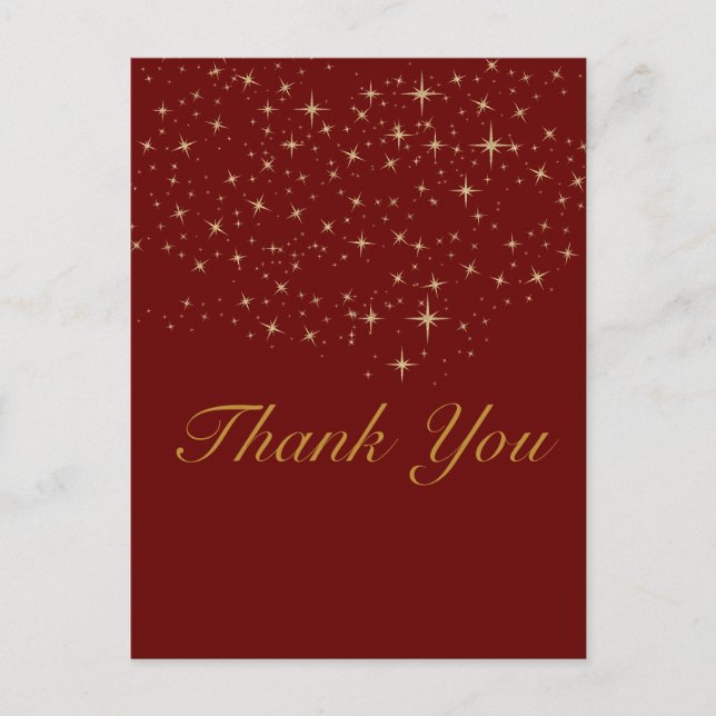 Estrella dorada gracias postal (Anverso)