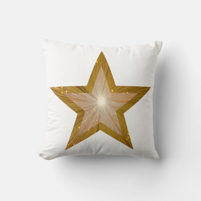 Estrella dorada grande y pequeña almohada de tiro  (Anverso)