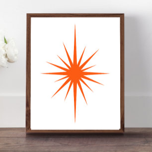 Estrella Explosiva Atómica Naranja Decoración Mode