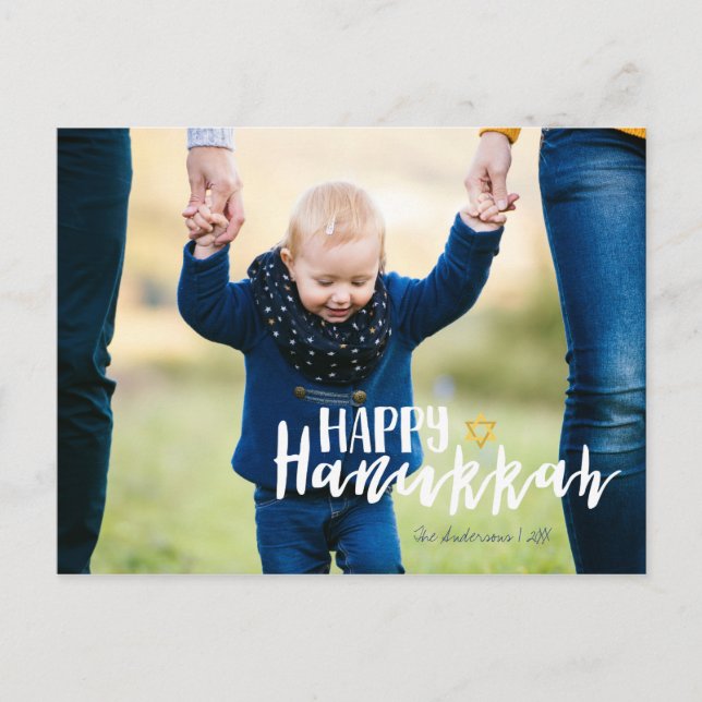 Estrella feliz de Jánuca de las postales de la (Anverso)