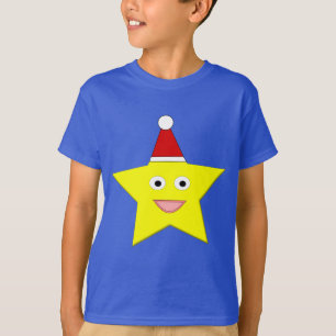 Estrella feliz de Navidades niños con camiseta